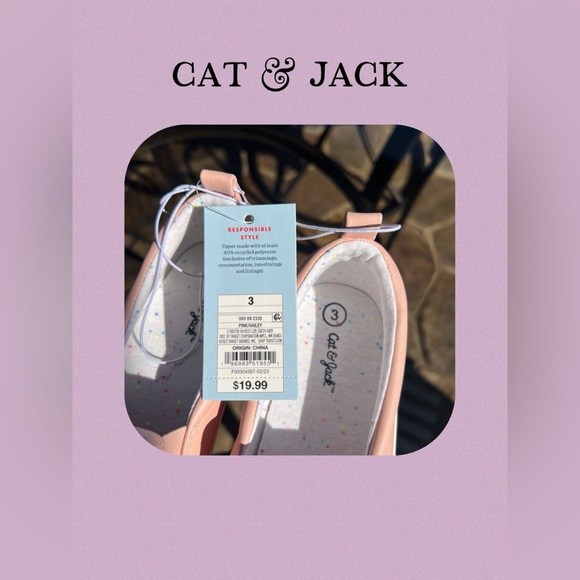 CAT & JACK PINK HAILEY GIRLS SHOE SIZE 3 - Picture 6 of 8